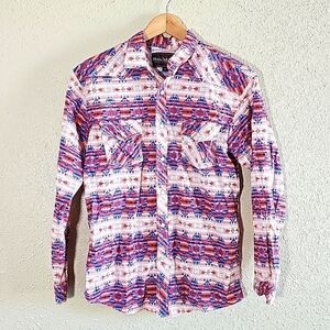 ROCK & Roll Cowboy Native Print Button-Down Shirt.